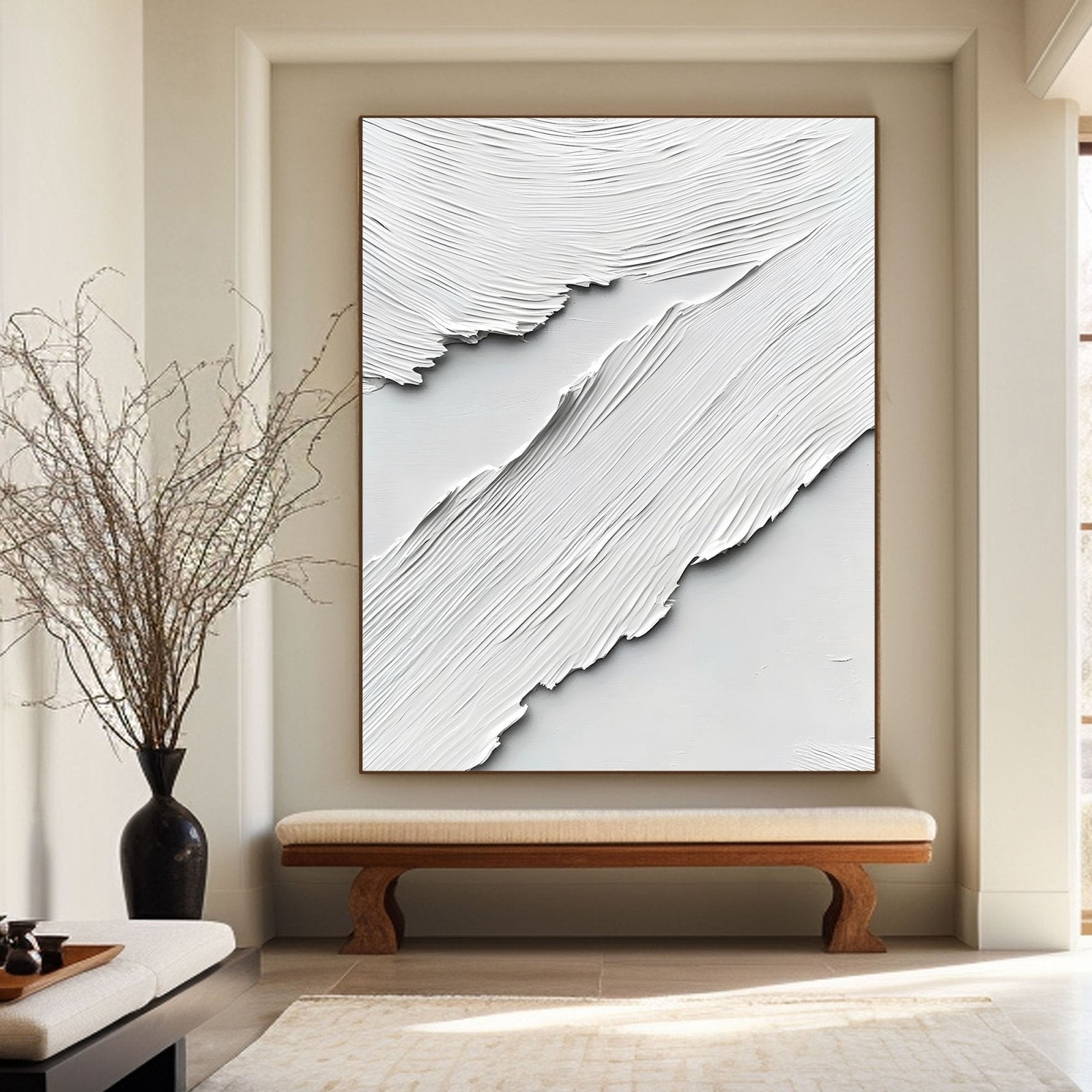 Abstract Painting "Ritmo Blanco” - nukeart