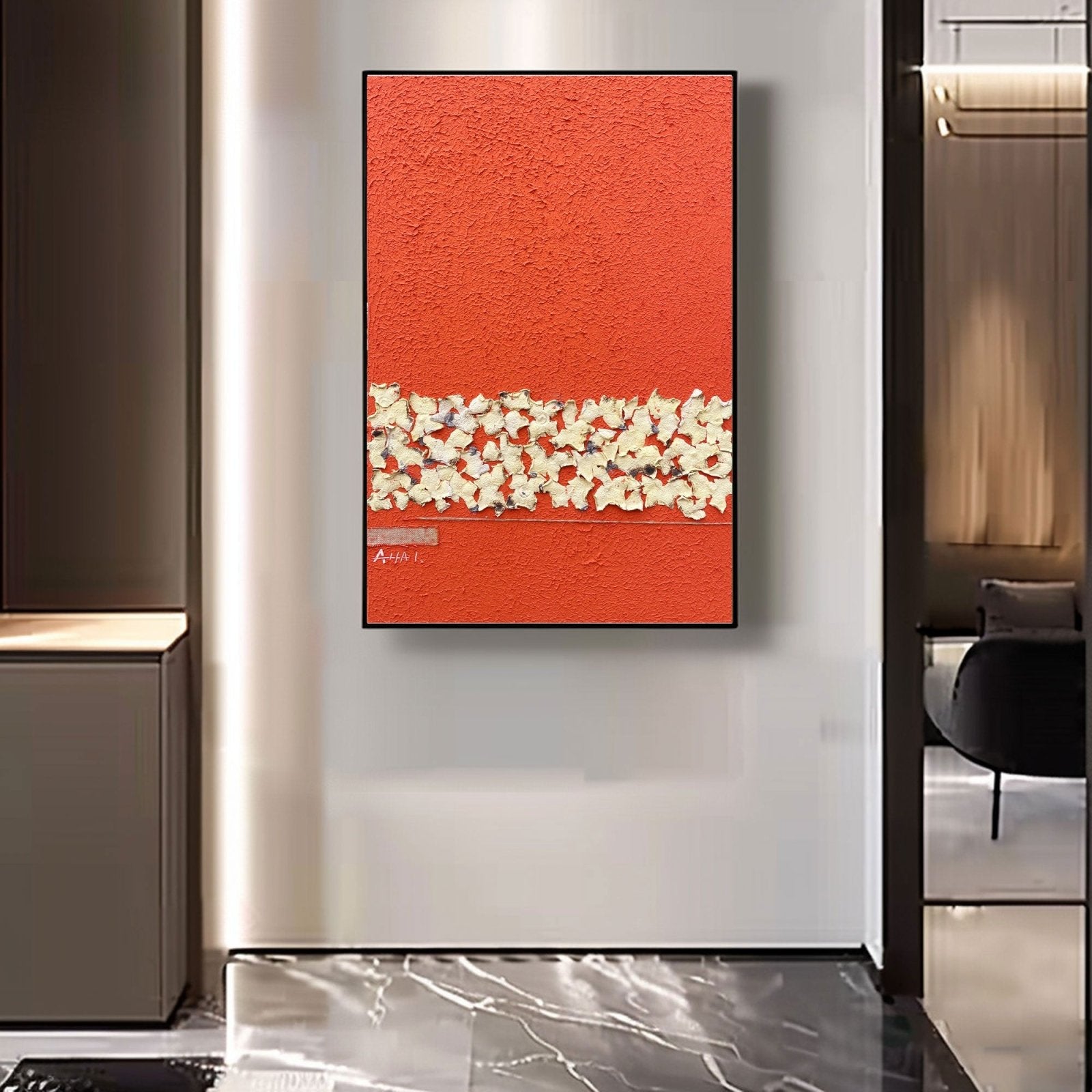 Abstract Painting "Röd och Skärvor” - nukeart