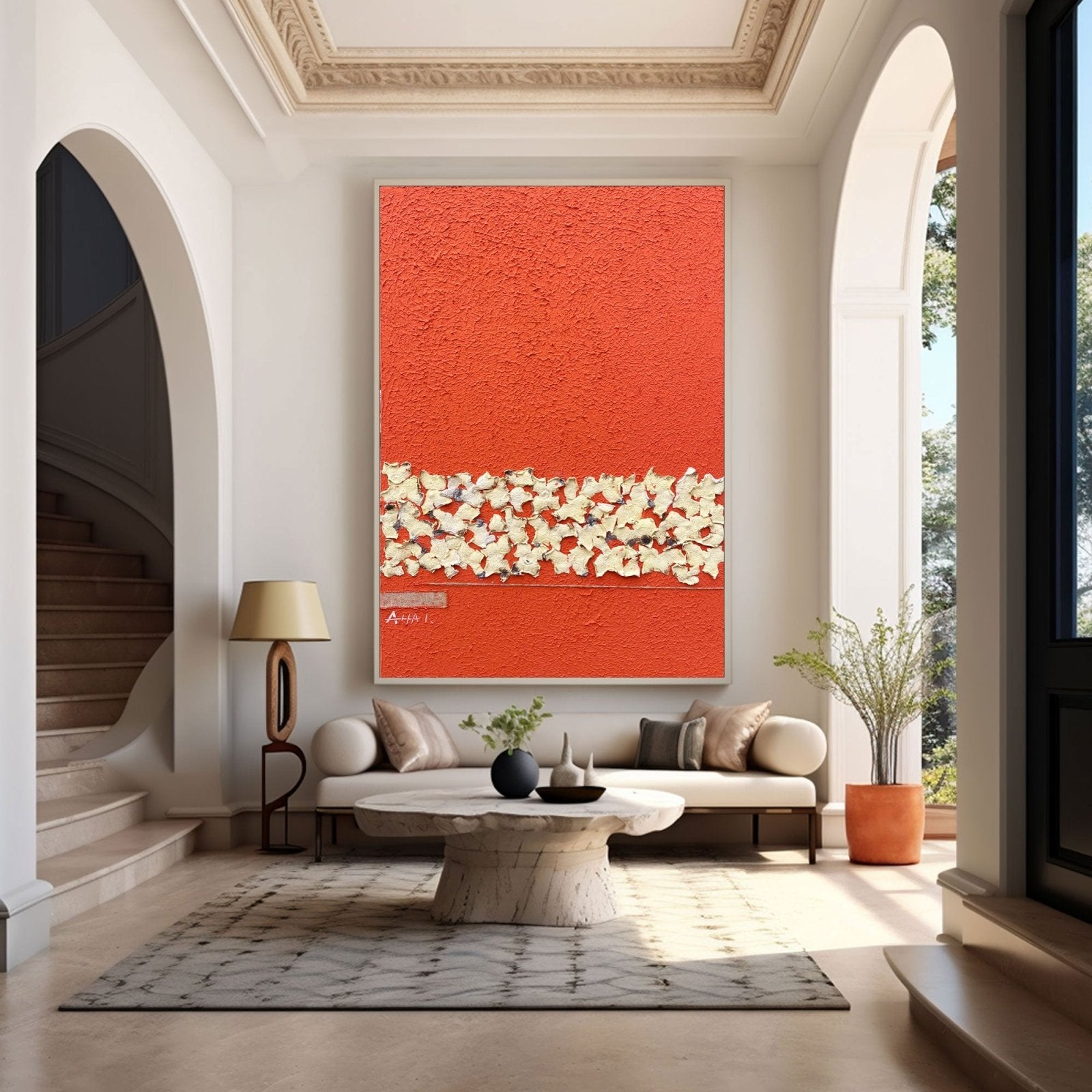 Abstract Painting "Röd och Skärvor” - nukeart