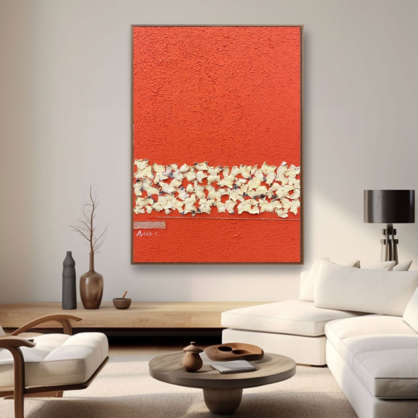 Abstract Painting "Röd och Skärvor” - nukeart