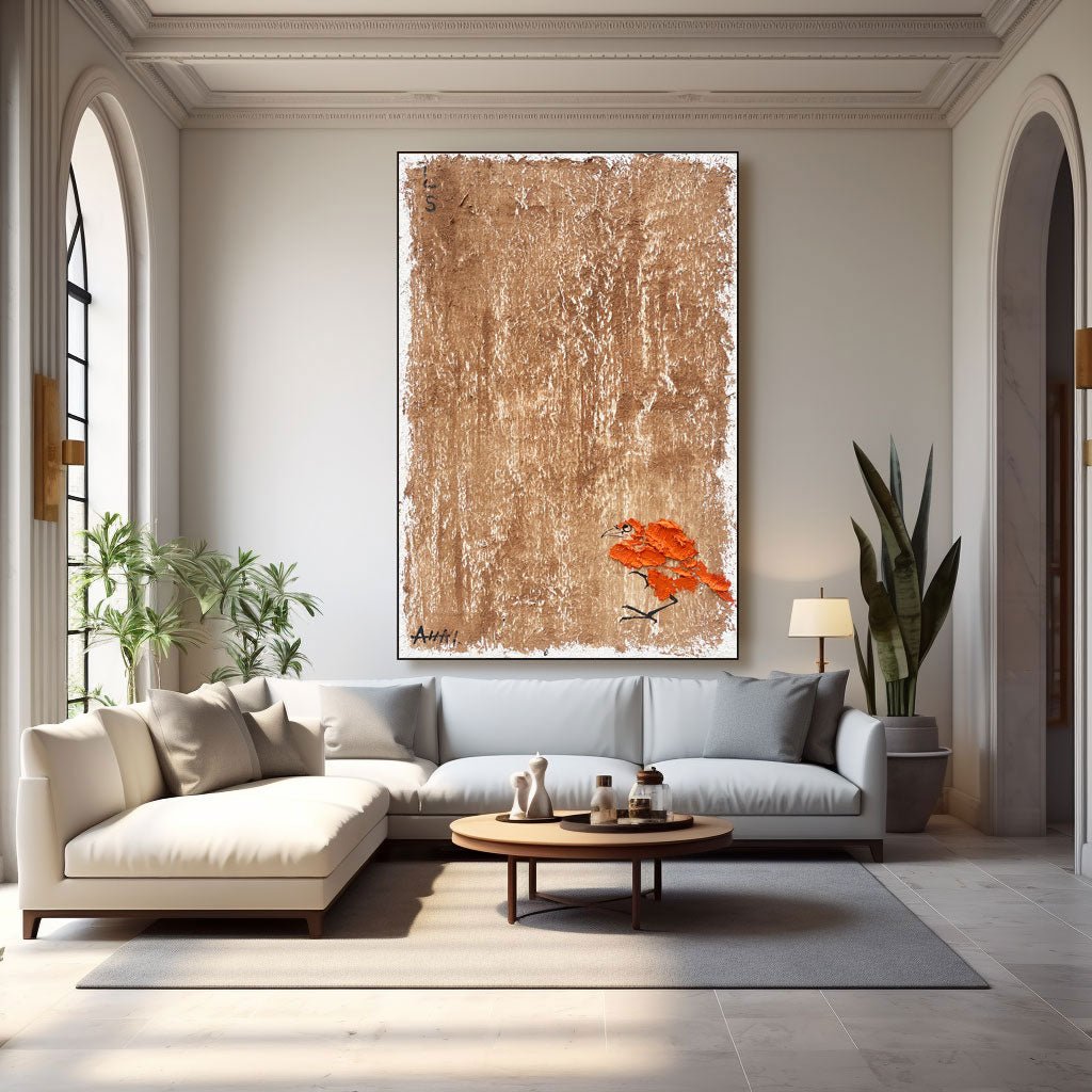 Abstract Painting "Samotny Oranż” - nukeart