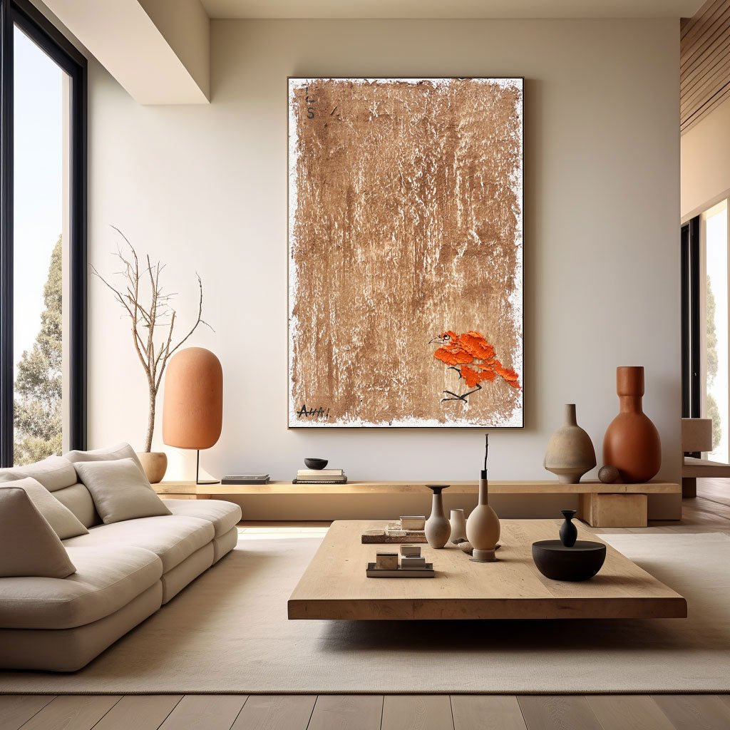 Abstract Painting "Samotny Oranż” - nukeart
