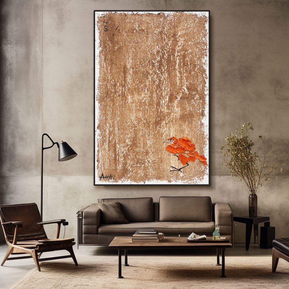 Abstract Painting "Samotny Oranż” - nukeart