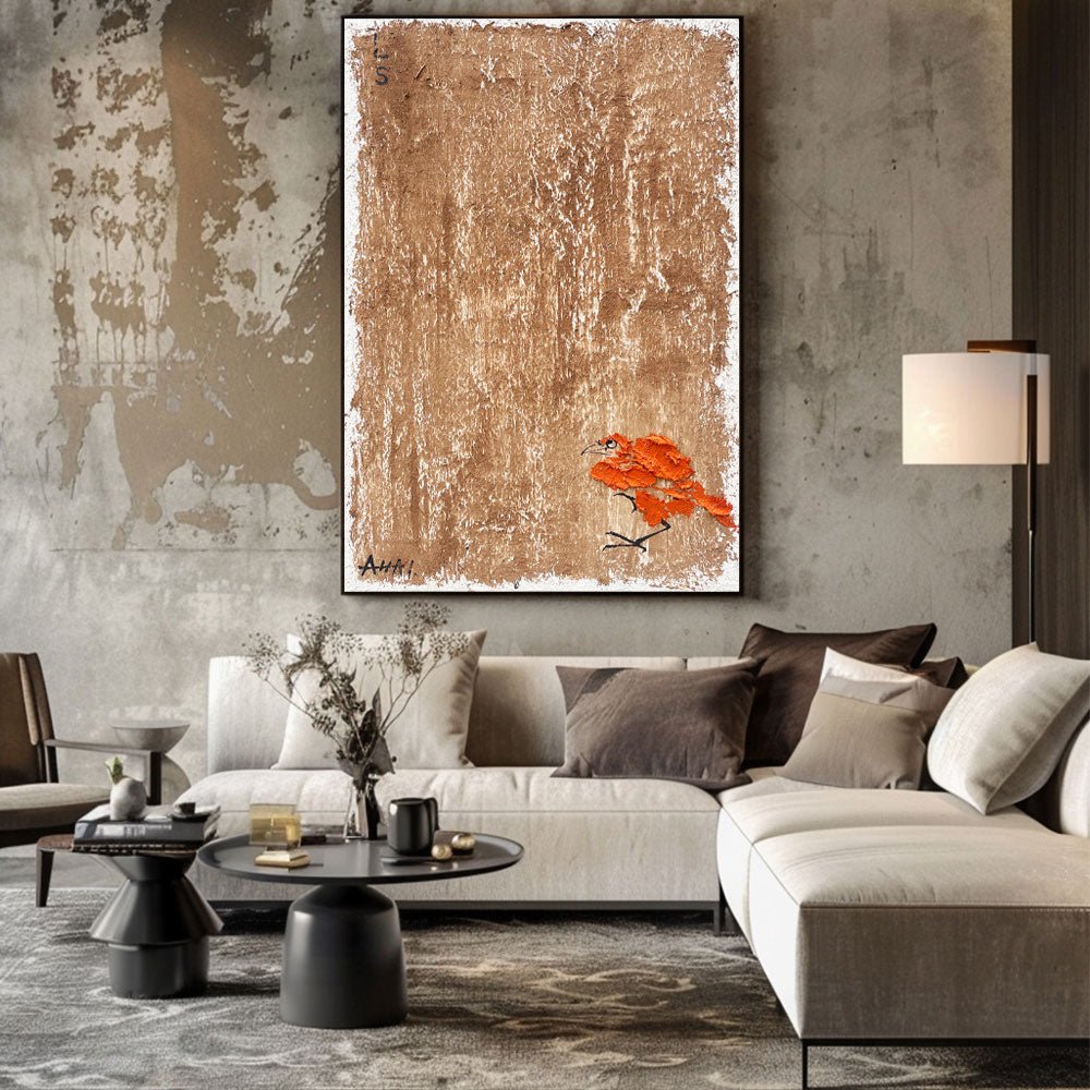 Abstract Painting "Samotny Oranż” - nukeart