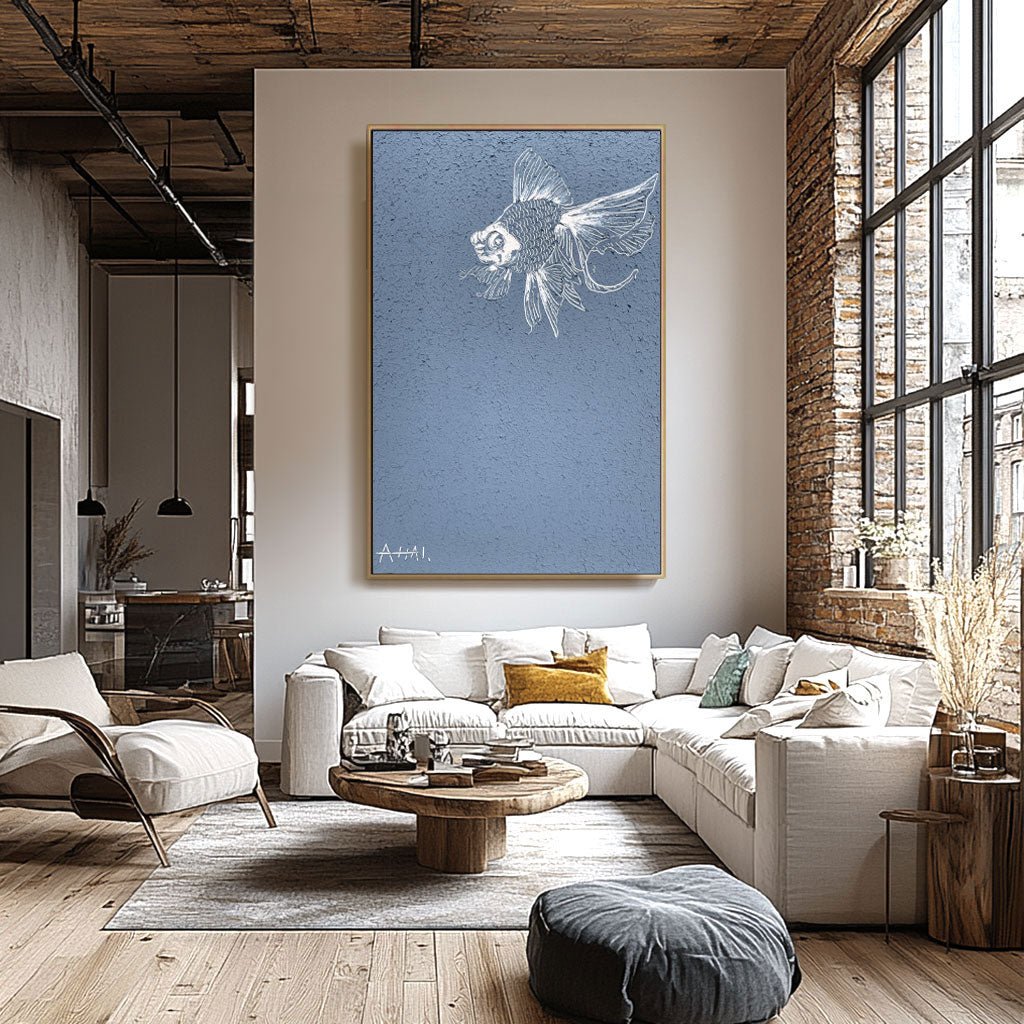 Abstract Painting "Samotny Ryba” - nukeart