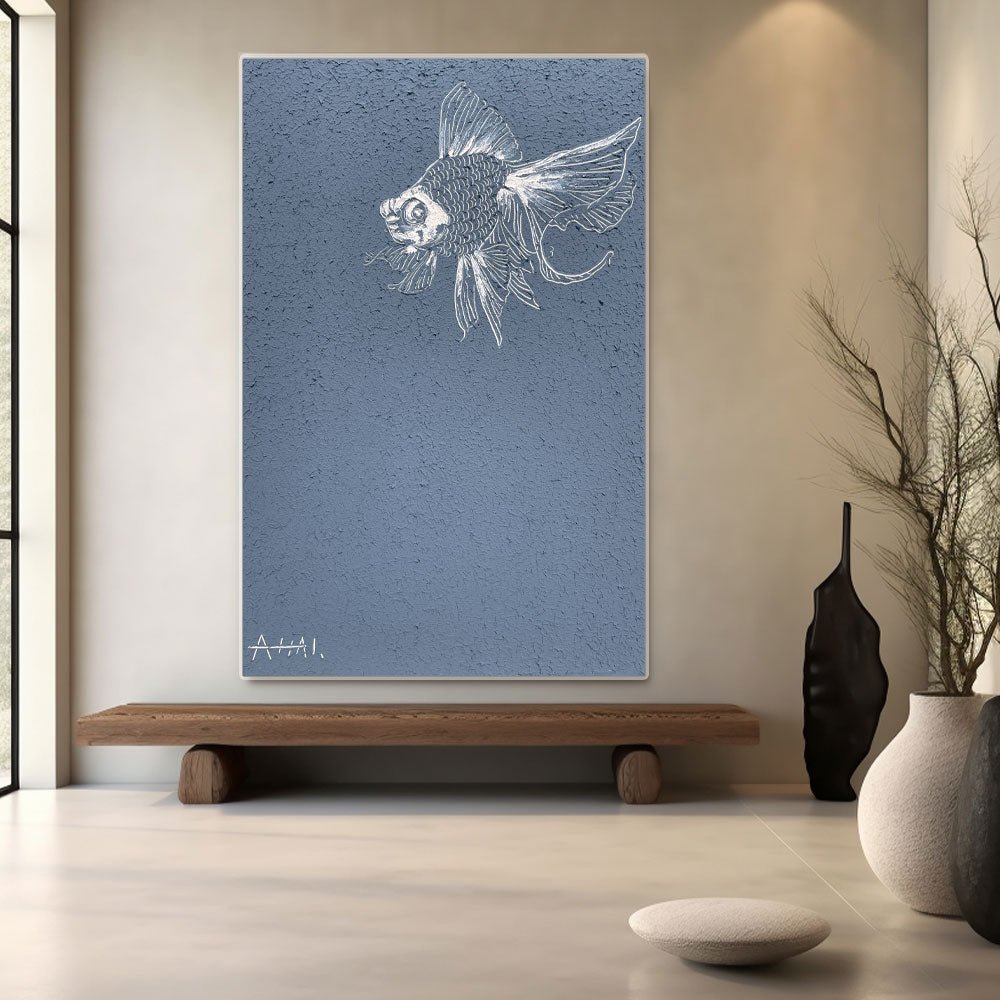 Abstract Painting "Samotny Ryba” - nukeart