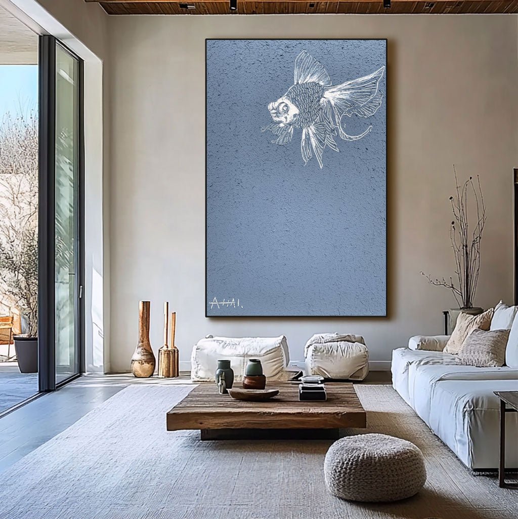Abstract Painting "Samotny Ryba” - nukeart