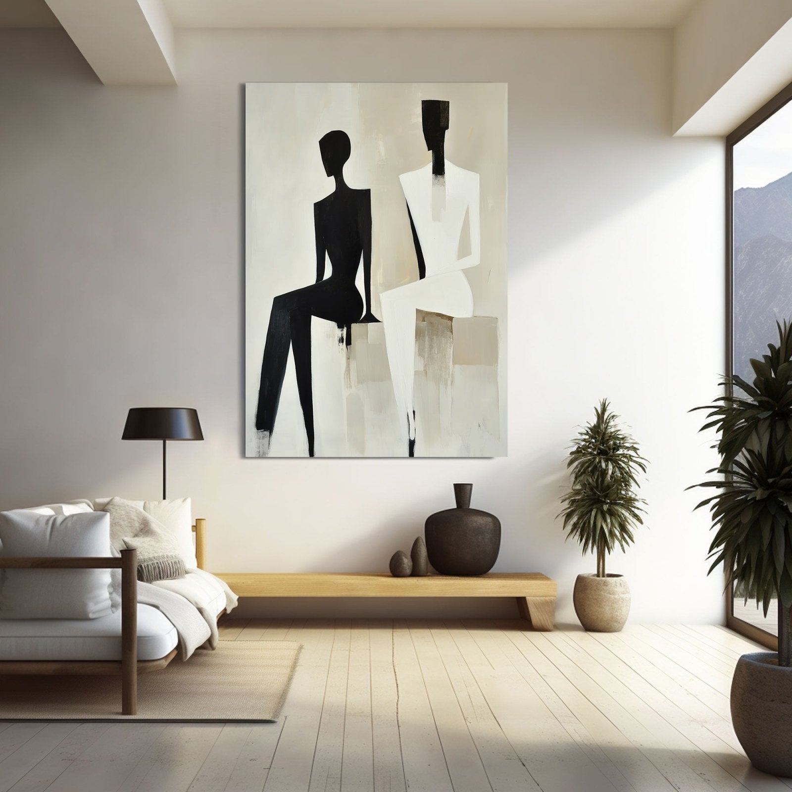 Abstract Painting "Schwarz Weiß” - nukeart