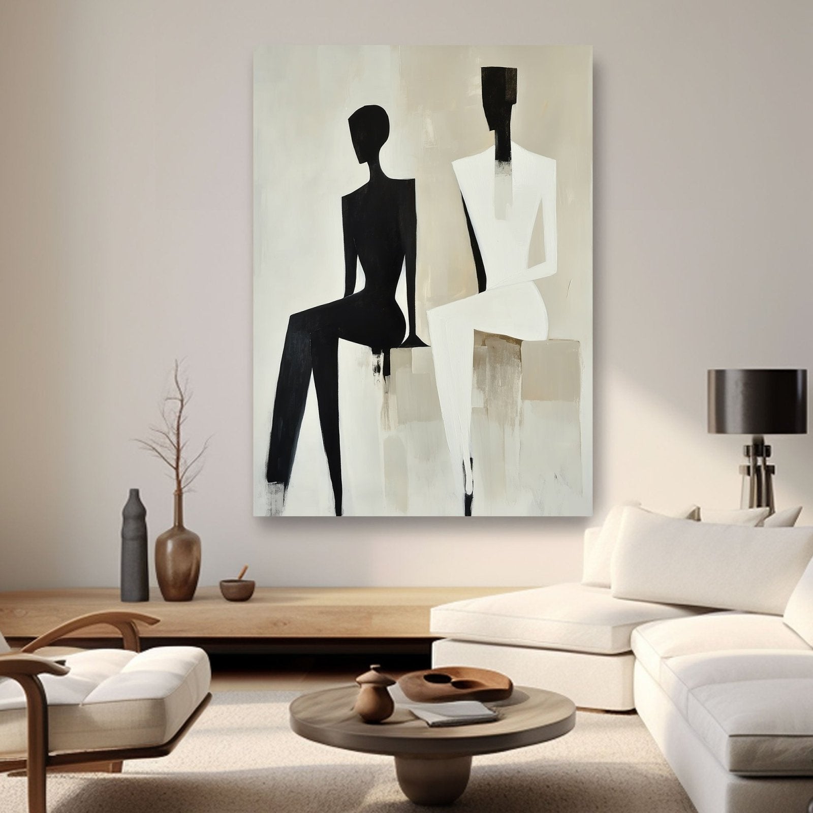 Abstract Painting "Schwarz Weiß” - nukeart