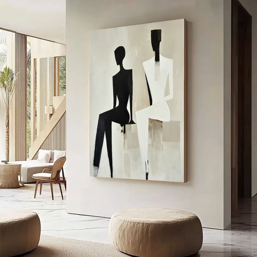 Abstract Painting "Schwarz Weiß” - nukeart