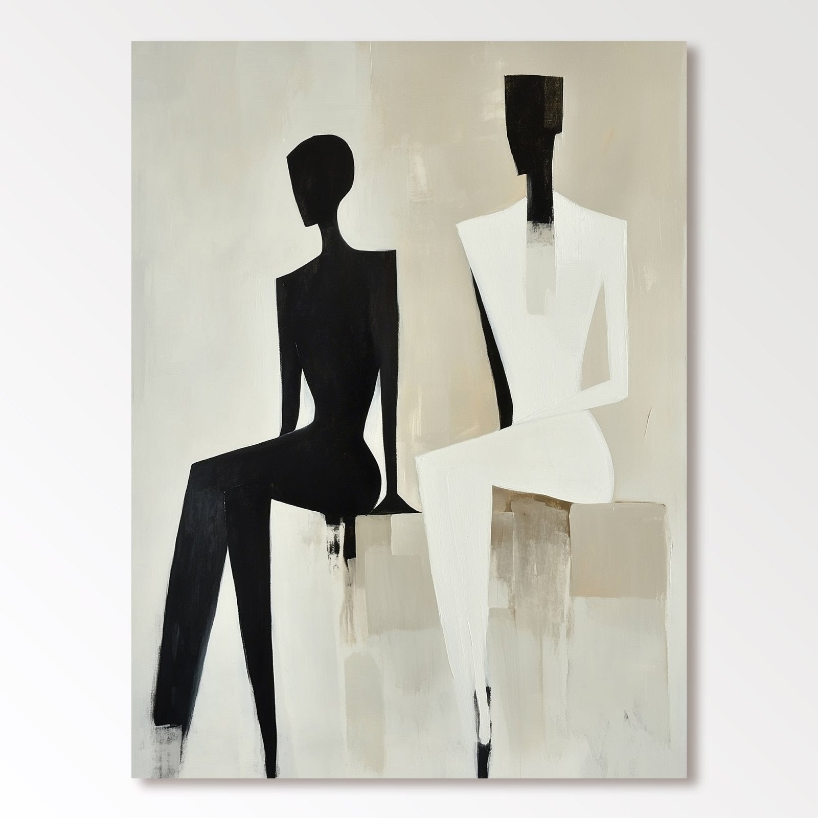 Abstract Painting "Schwarz Weiß” - nukeart