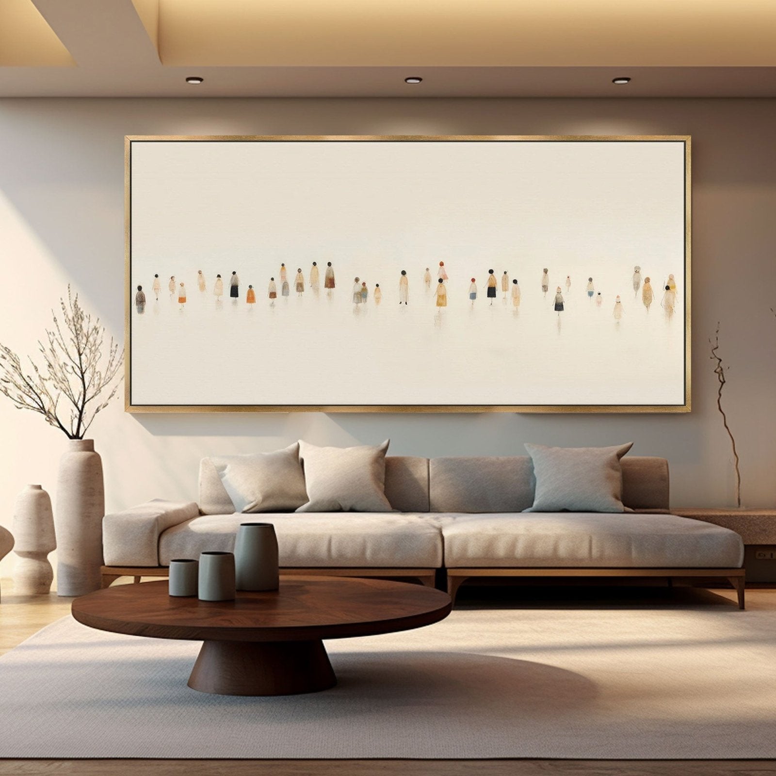 Abstract Painting "Silhouettes dans la Brume" - nukeart