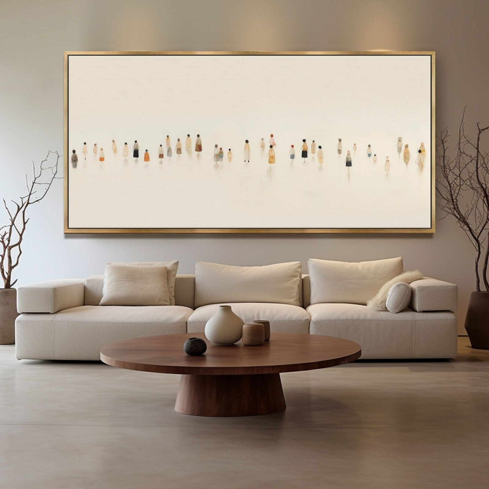 Abstract Painting "Silhouettes dans la Brume" - nukeart