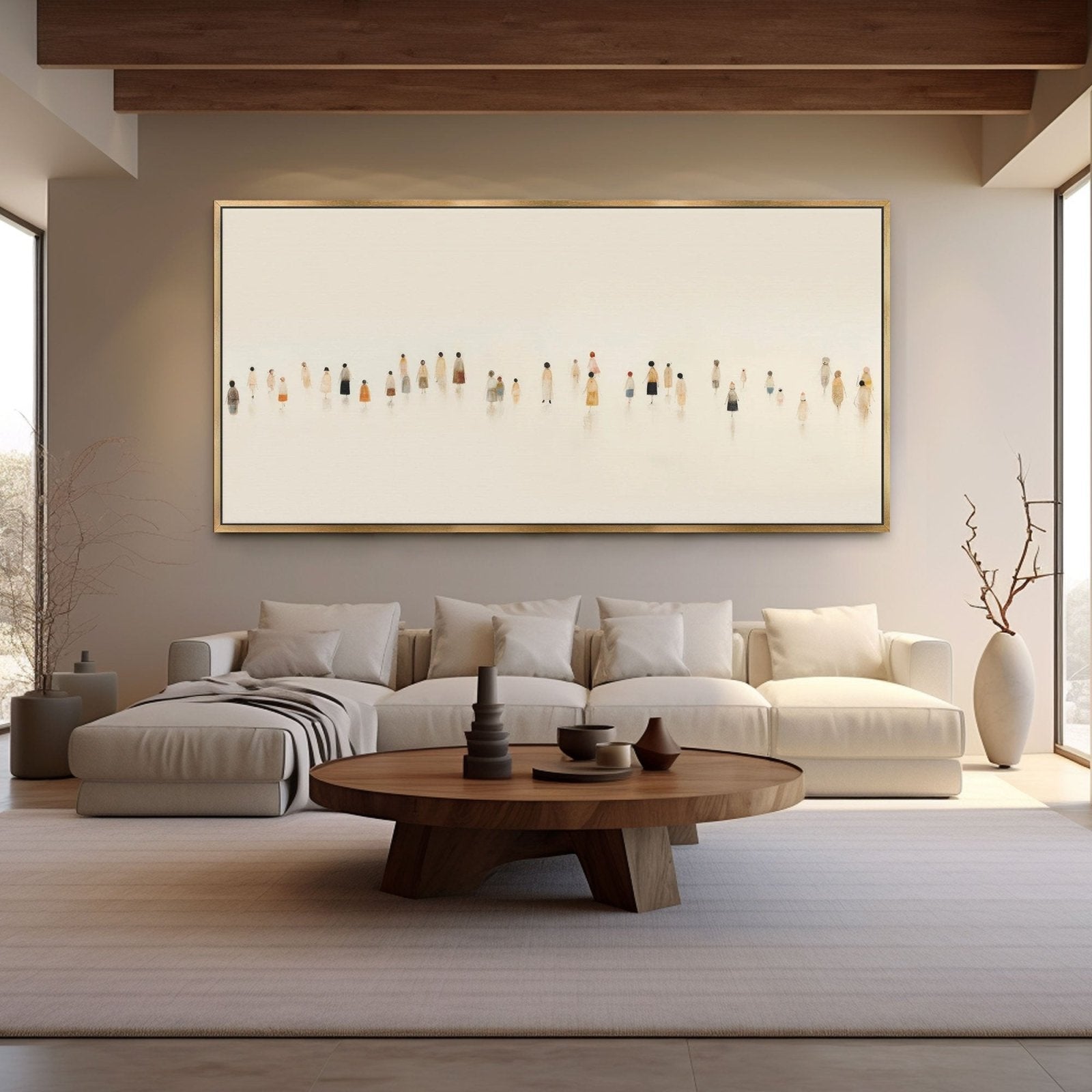 Abstract Painting "Silhouettes dans la Brume" - nukeart