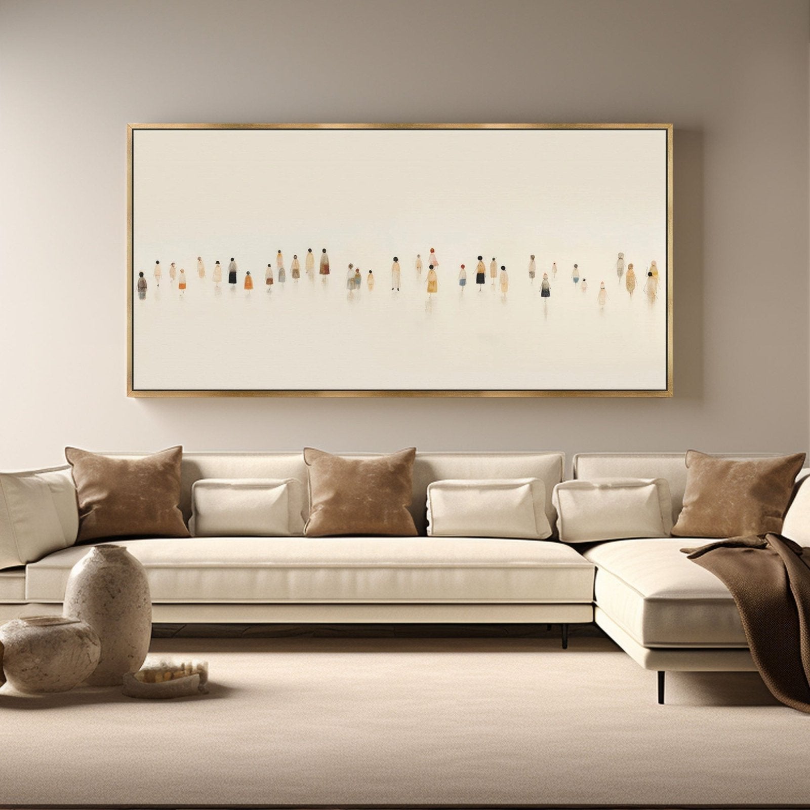 Abstract Painting "Silhouettes dans la Brume" - nukeart