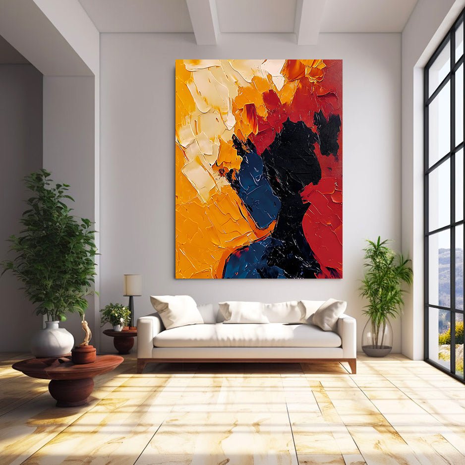 Abstract Painting "Silueta en Fuego” - nukeart