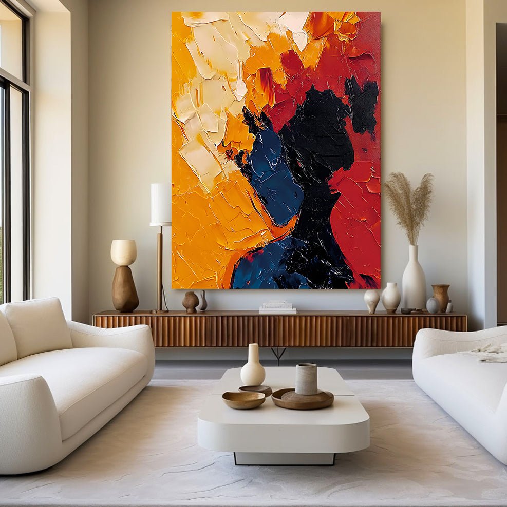 Abstract Painting "Silueta en Fuego” - nukeart