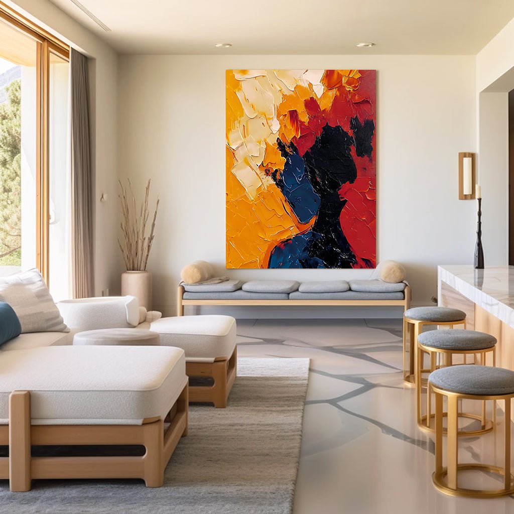 Abstract Painting "Silueta en Fuego” - nukeart