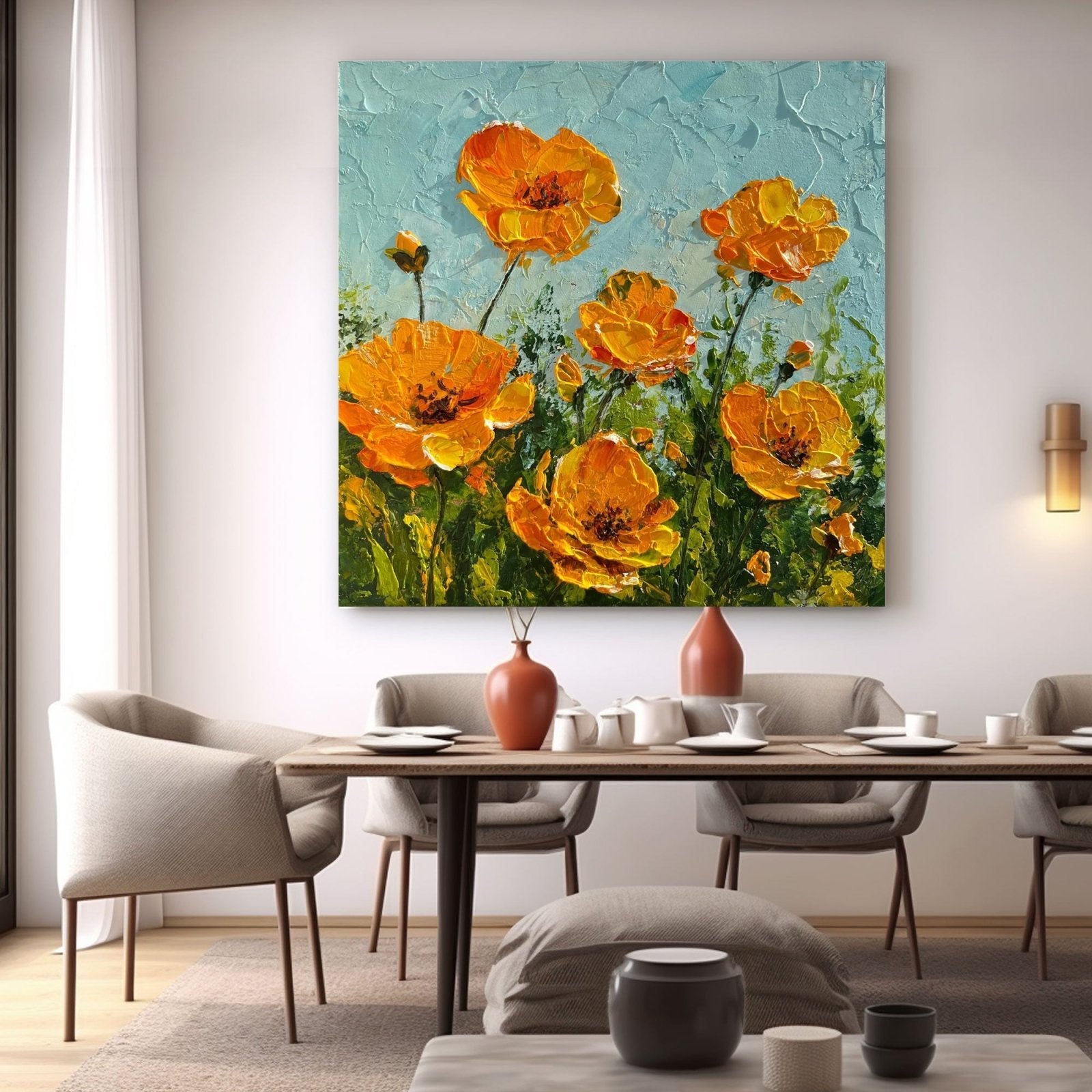 Abstract Painting "Soleil en Fleurs” - nukeart