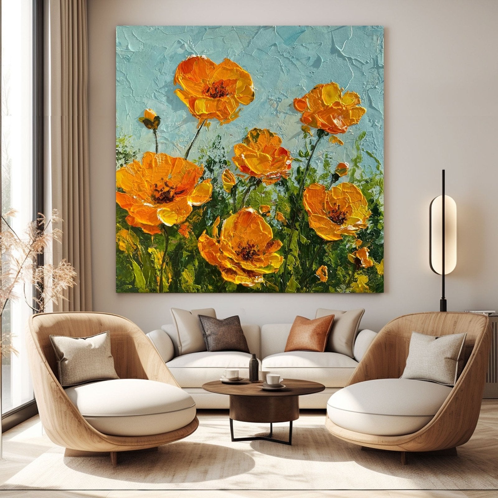 Abstract Painting "Soleil en Fleurs” - nukeart