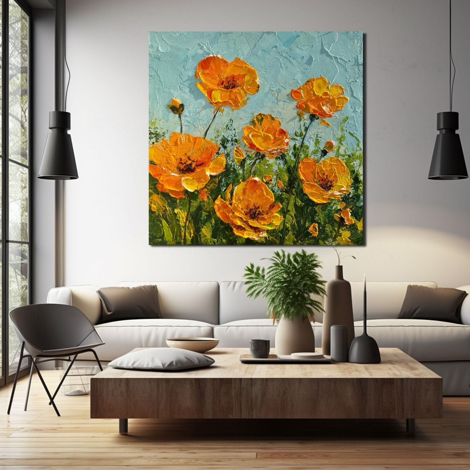 Abstract Painting "Soleil en Fleurs” - nukeart