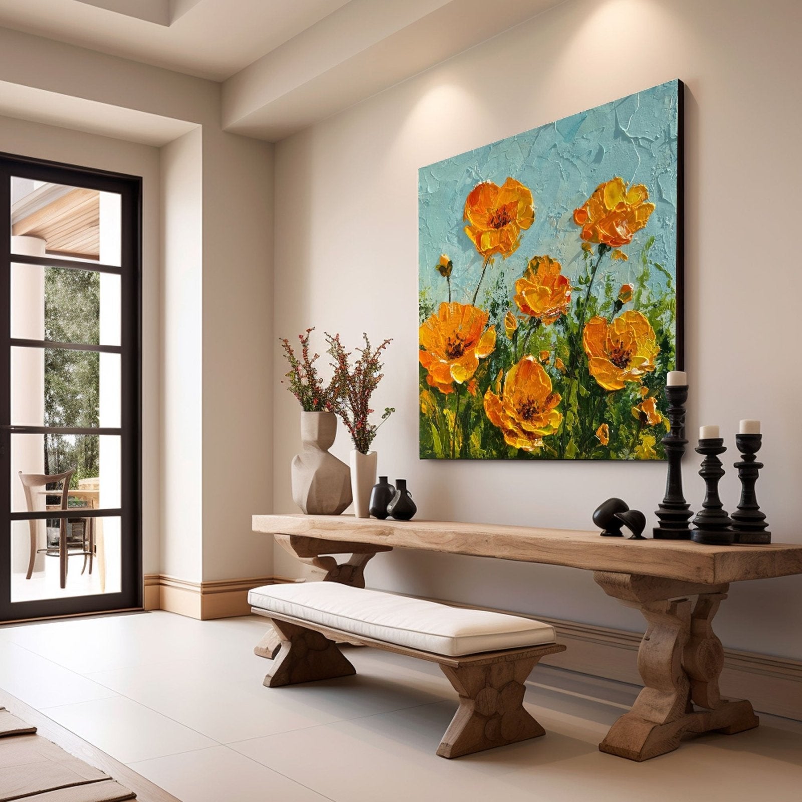 Abstract Painting "Soleil en Fleurs” - nukeart