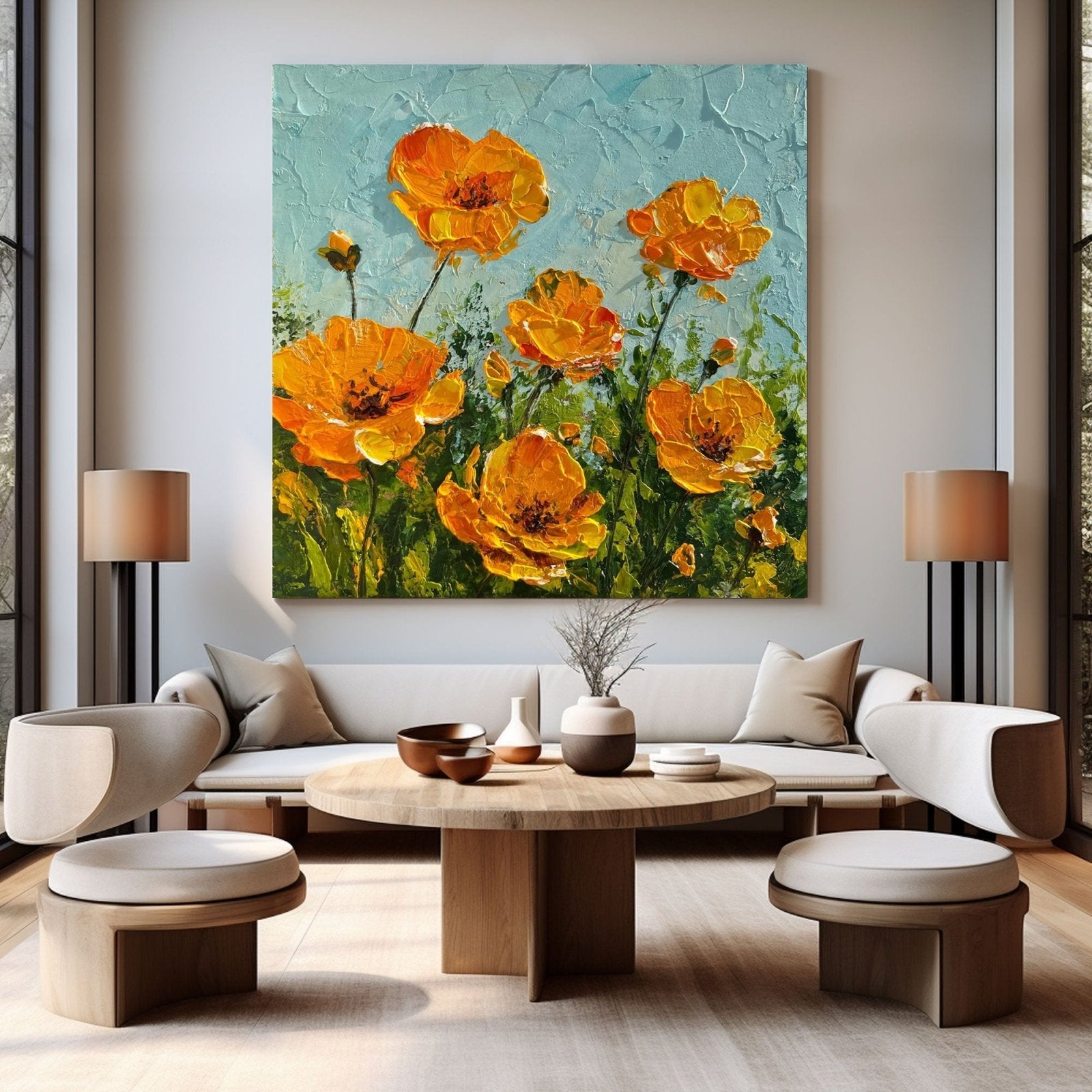 Abstract Painting "Soleil en Fleurs” - nukeart