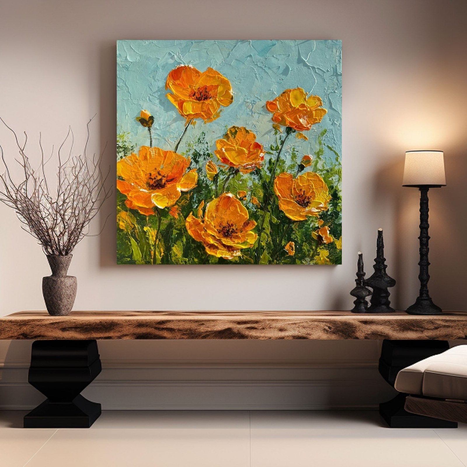 Abstract Painting "Soleil en Fleurs” - nukeart