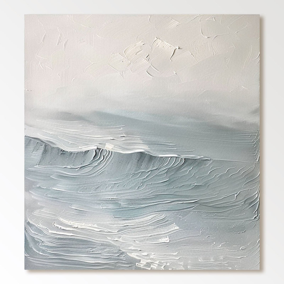 Large Minimalist Textured Acrylic Modern Plaster Wall Art "Ocean"