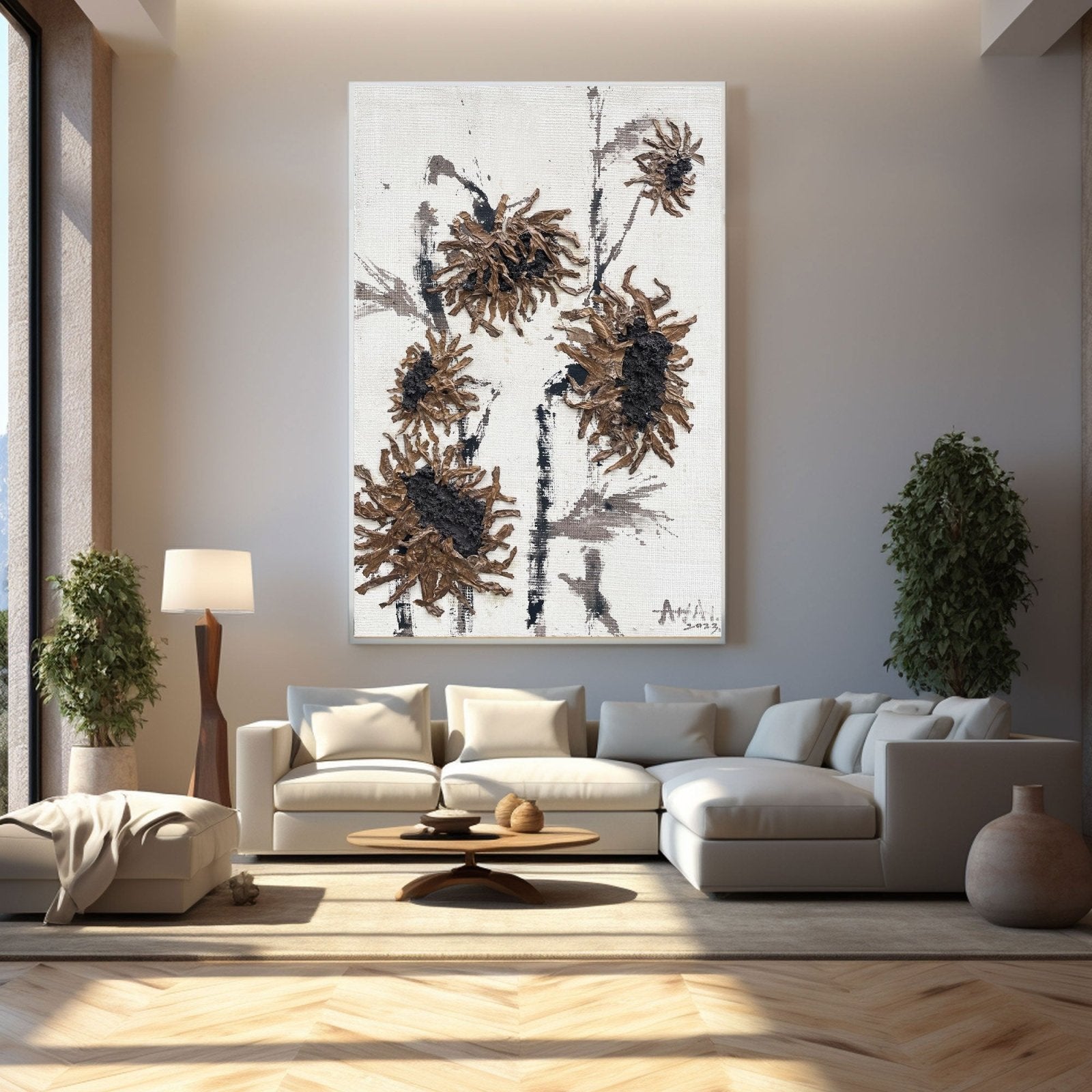 Abstract Painting "Zimowe Sloneczniki” - nukeart