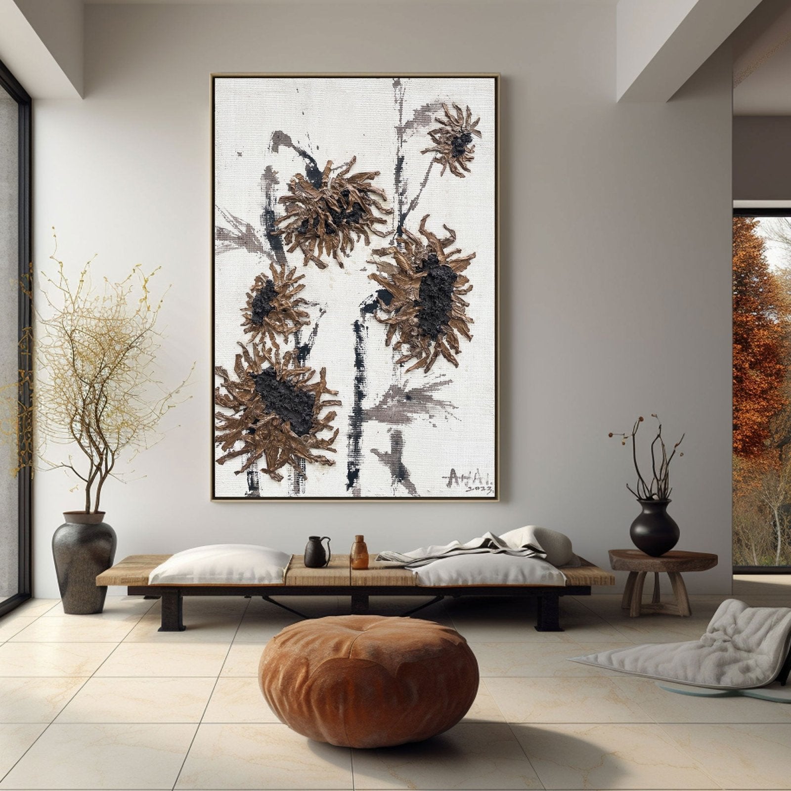 Abstract Painting "Zimowe Sloneczniki” - nukeart