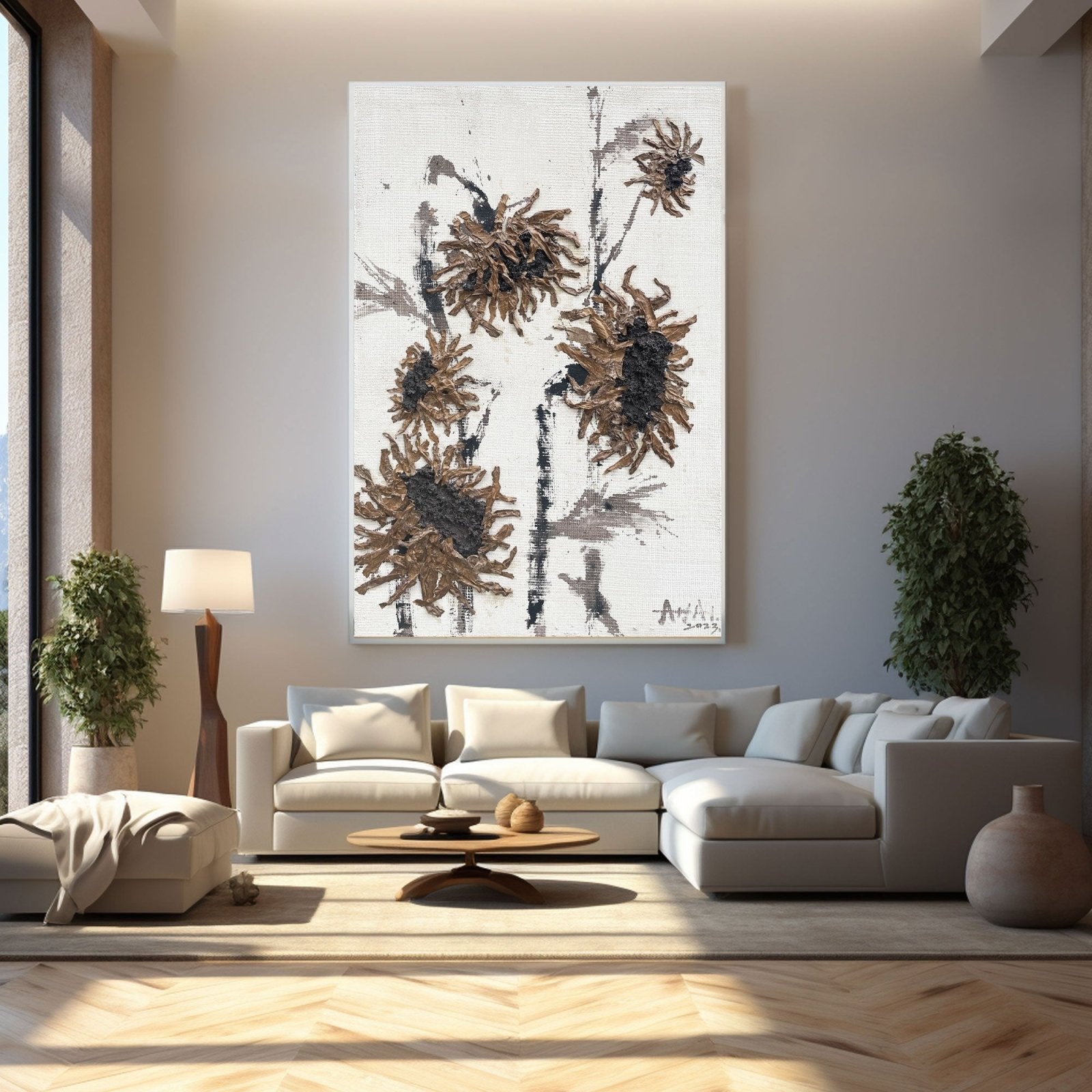 Abstract Painting "Zimowe Sloneczniki” - nukeart