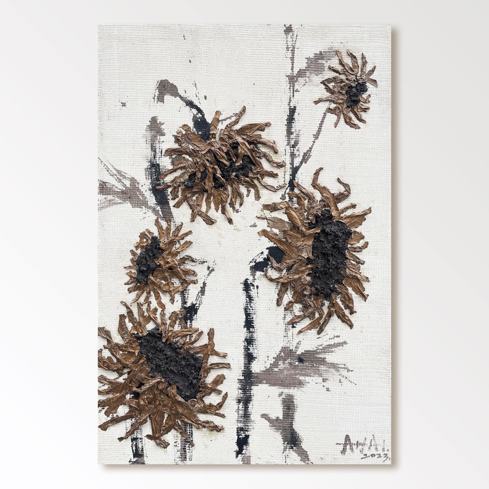 Abstract Painting "Zimowe Sloneczniki” - nukeart