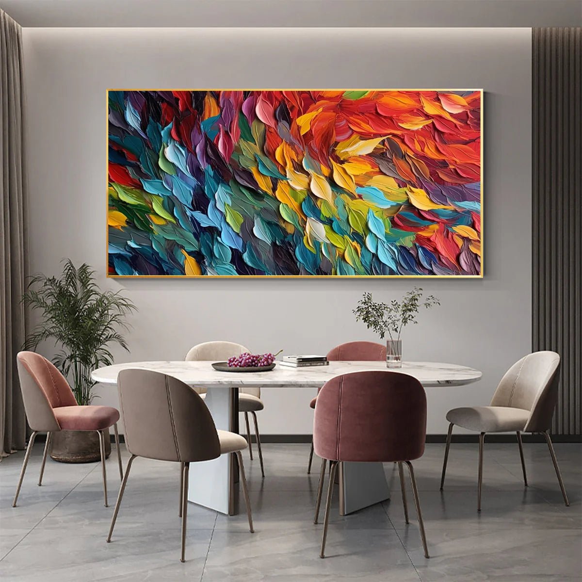 Colorful Textured Abstract Wall Art "Chromatic Flow Burst" - nukeart