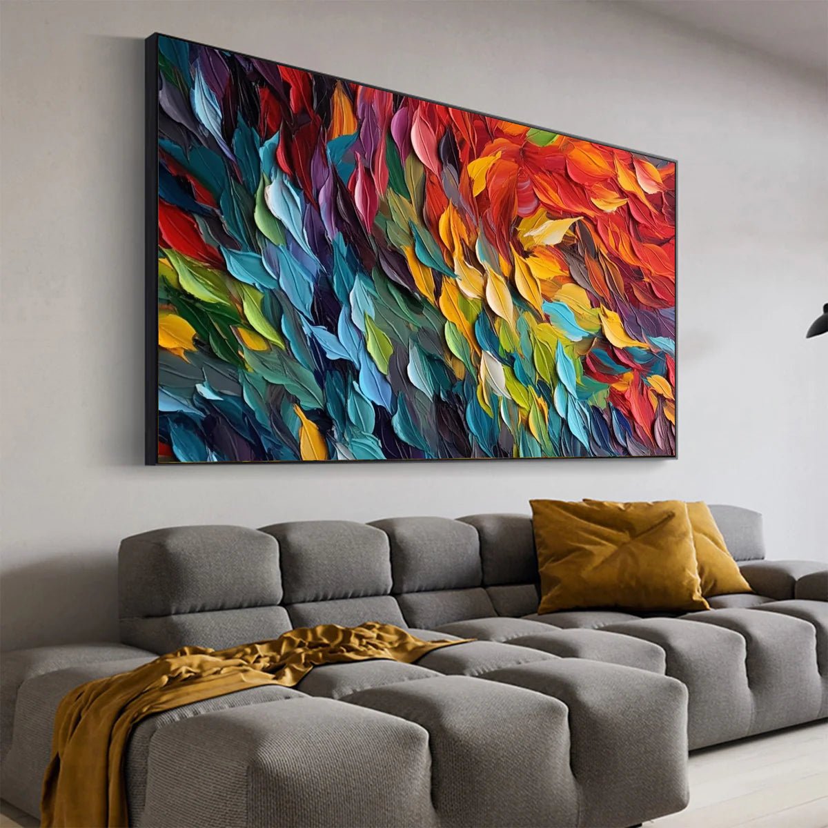 Colorful Textured Abstract Wall Art "Chromatic Flow Burst" - nukeart