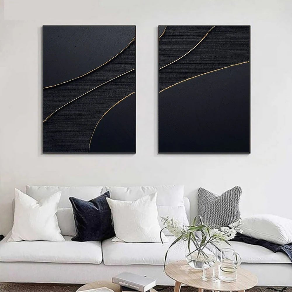 Minimalist Wall Art Set of 2 "Silent Arc Balance" - nukeart