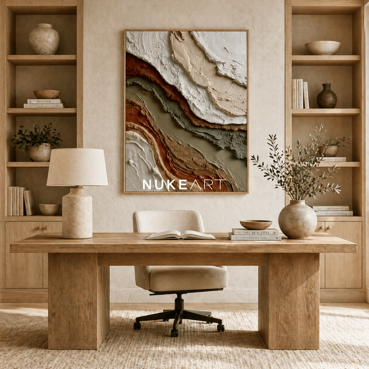 Textured Abstract Canyon Wall Art “Earth Veins” - nukeart