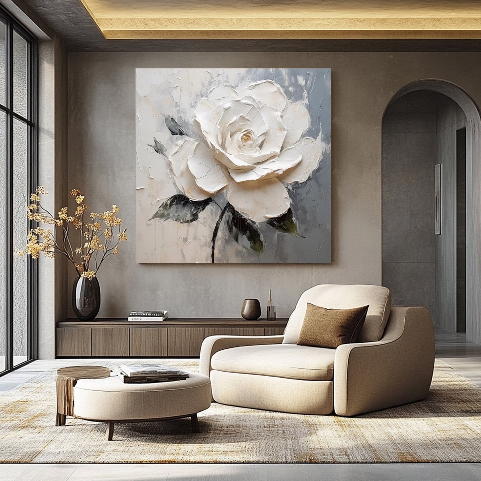 Plaster Painting "Blanco Presente” - nukeart