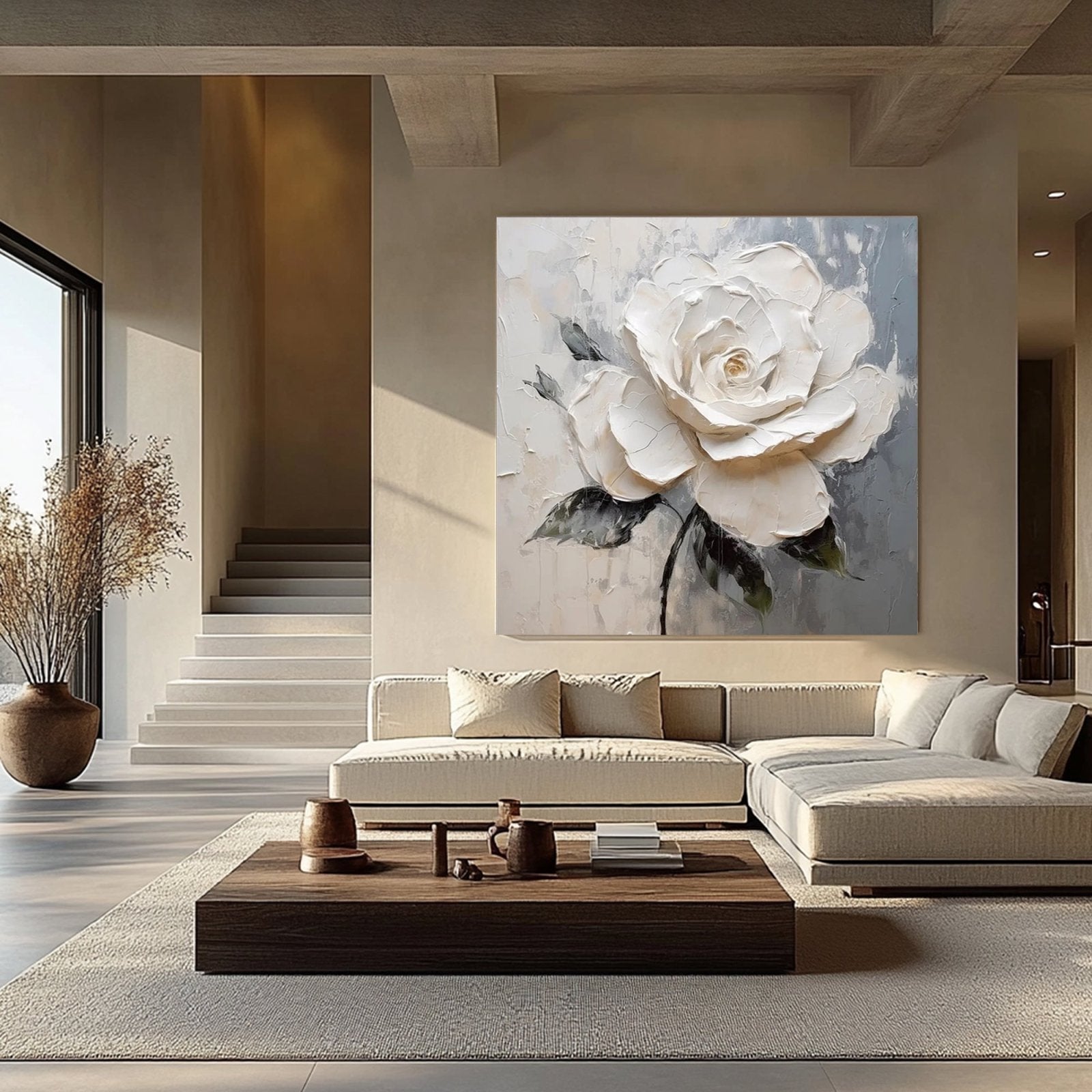 Plaster Painting "Blanco Presente” - nukeart
