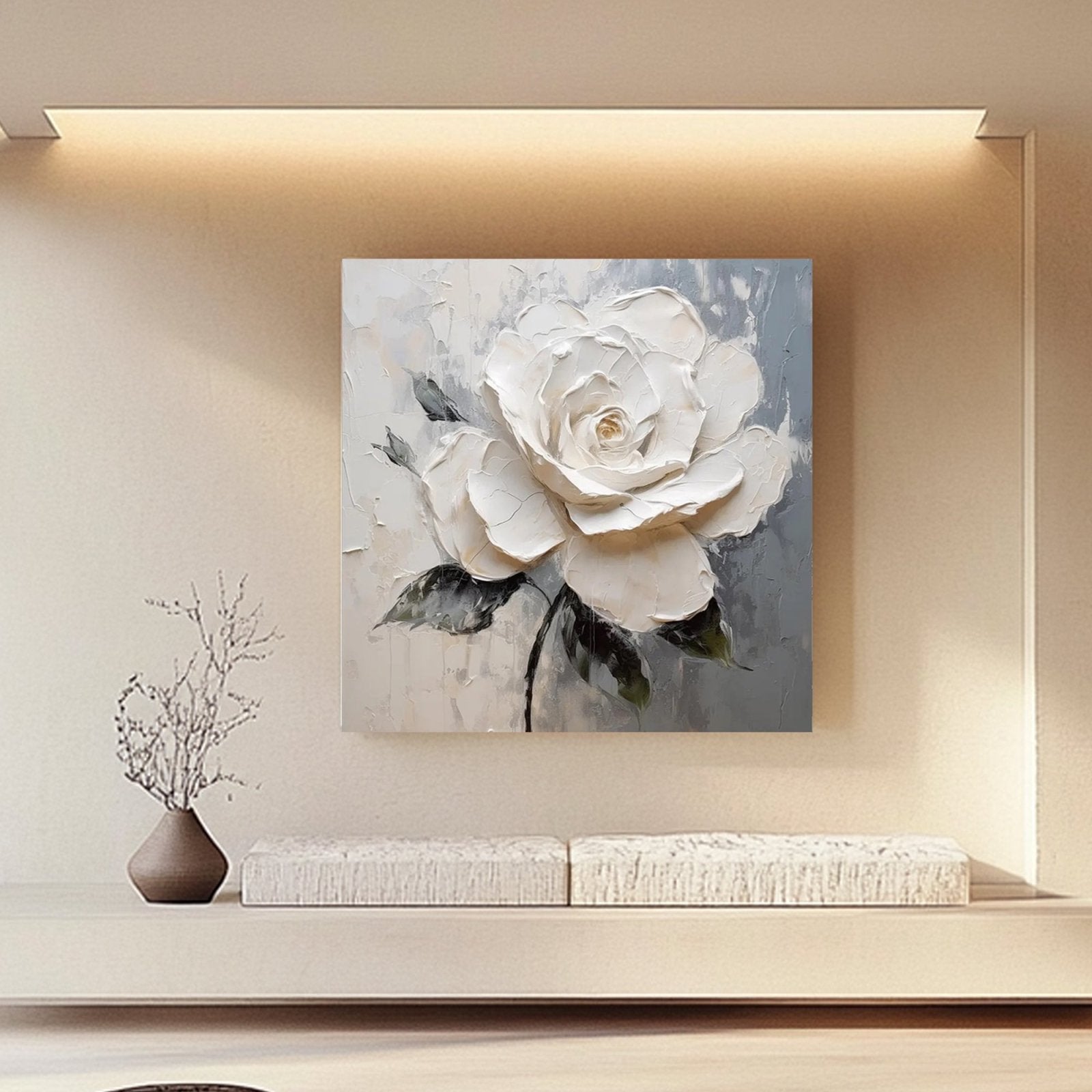 Plaster Painting "Blanco Presente” - nukeart