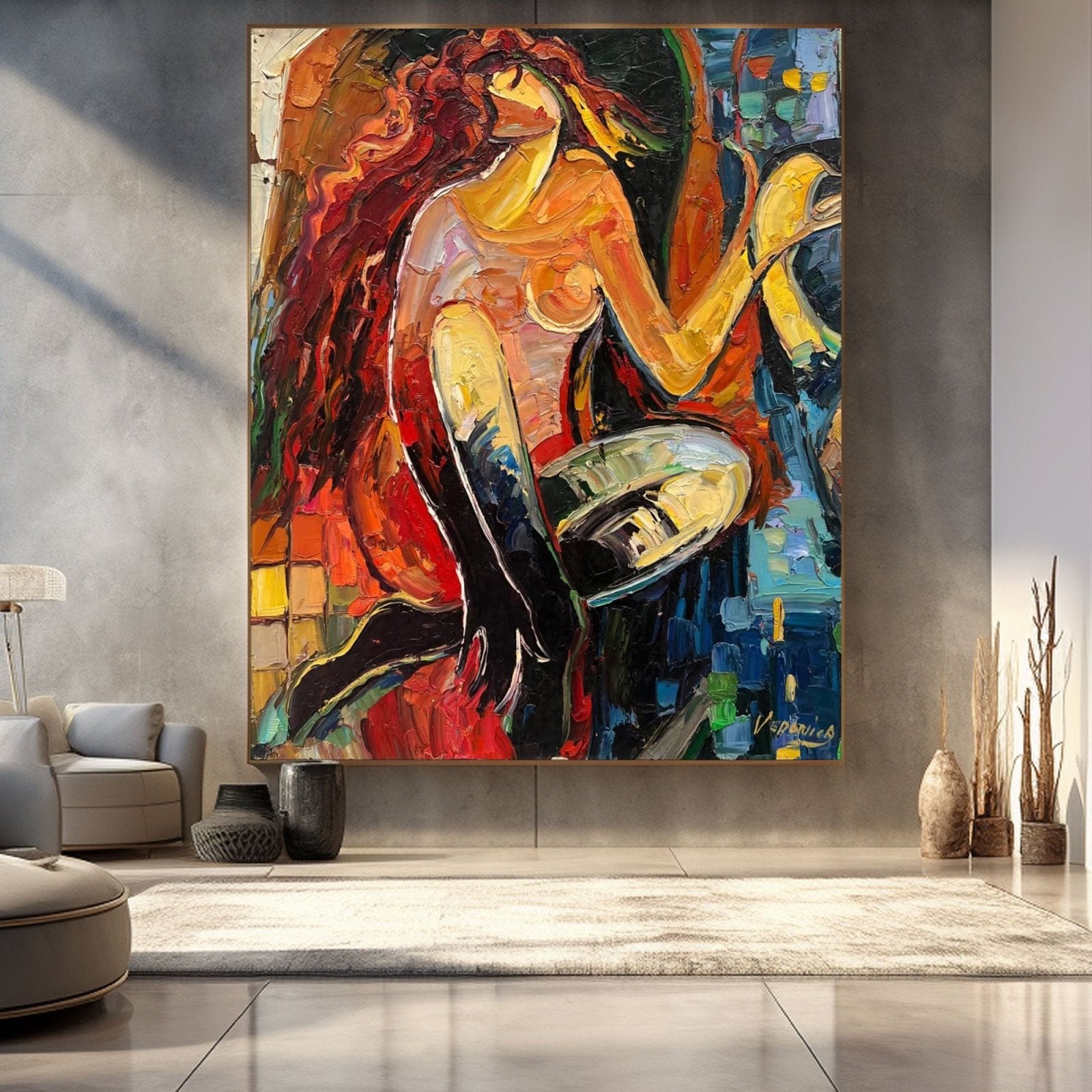 Wabi Sabi Painting "Fuego Libre“ - nukeart