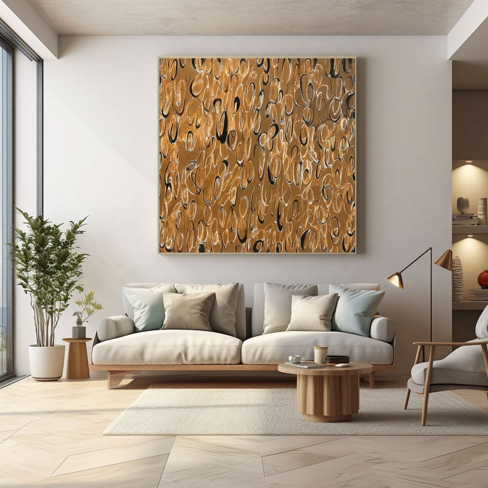 Wabi Sabi Painting "Golden Echo” - nukeart