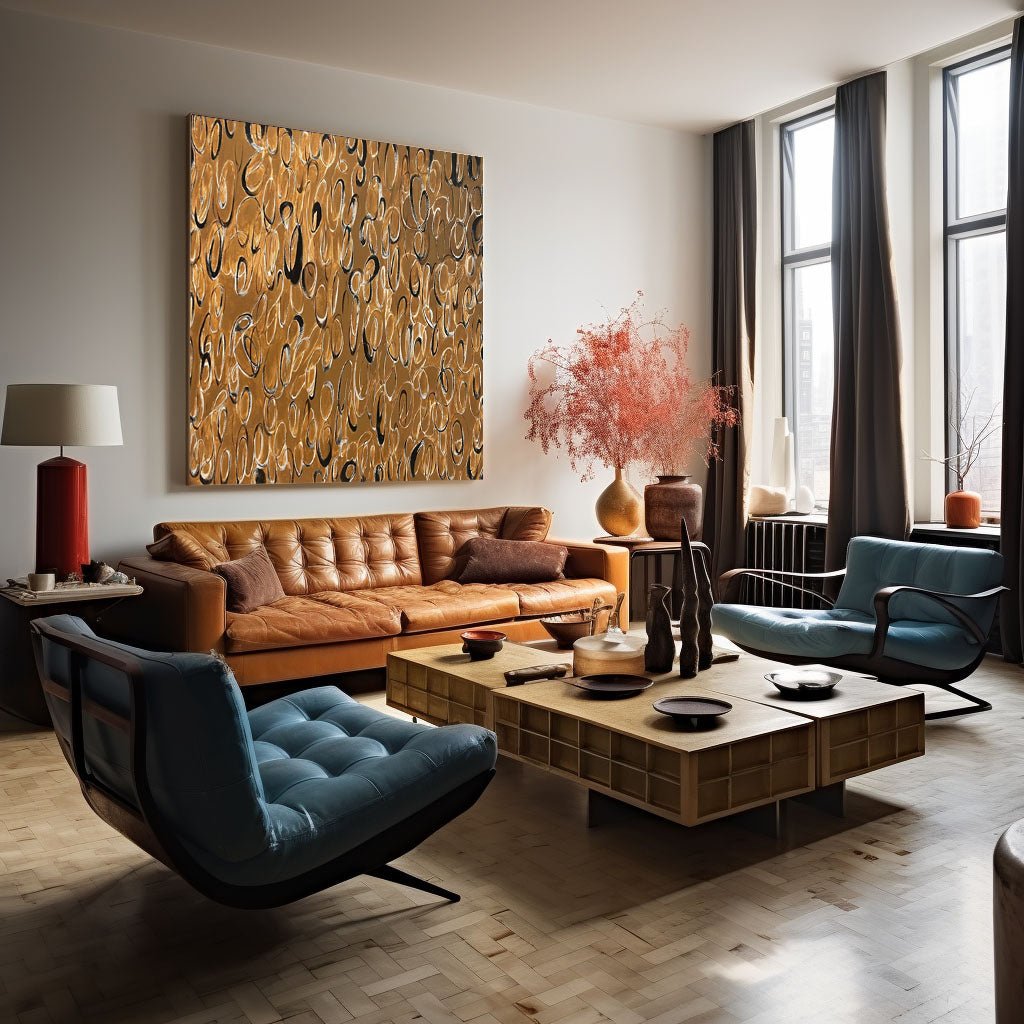 Wabi Sabi Painting "Golden Echo” - nukeart