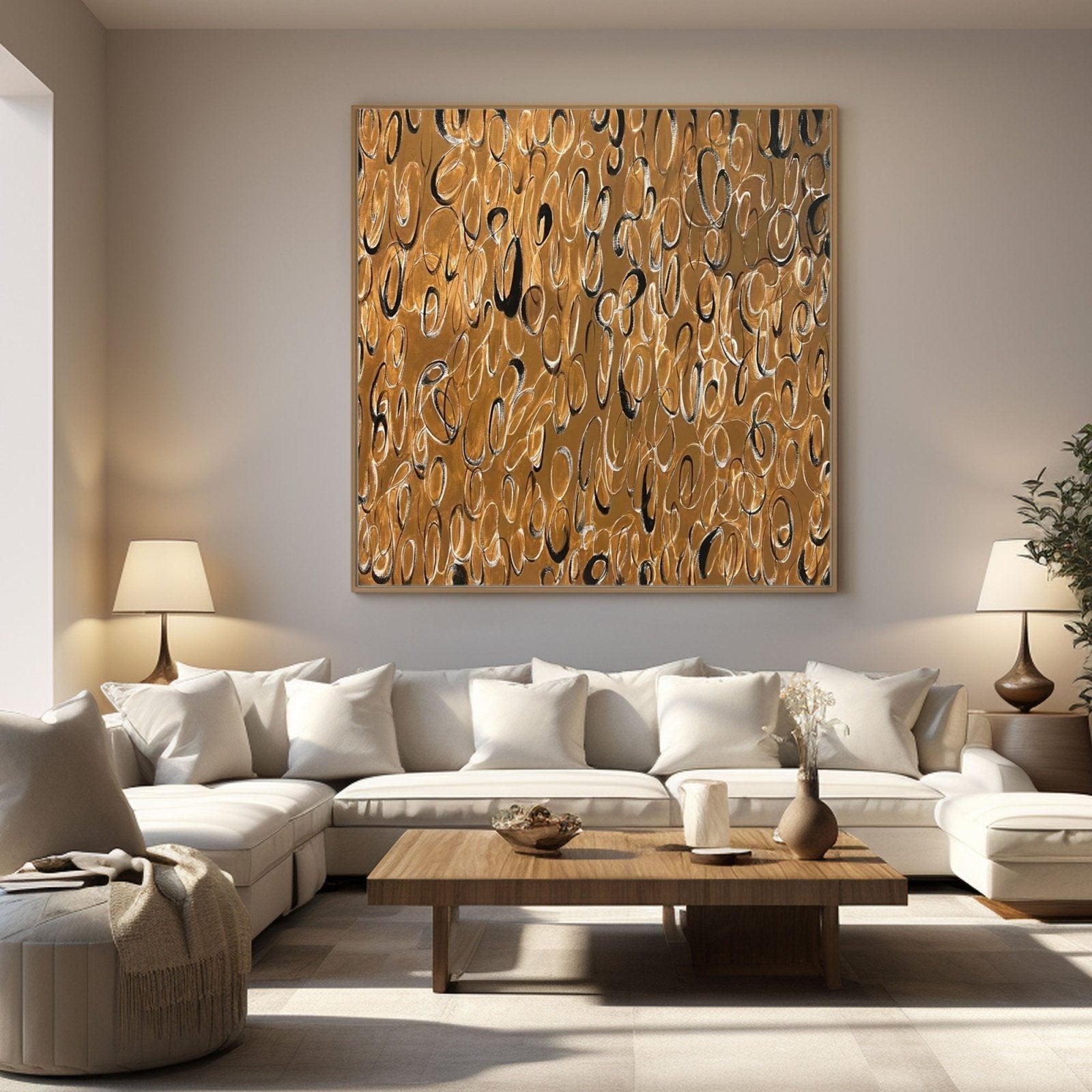 Wabi Sabi Painting "Golden Echo” - nukeart