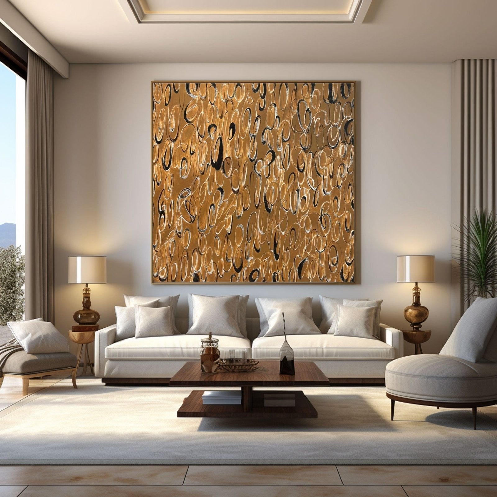 Wabi Sabi Painting "Golden Echo” - nukeart