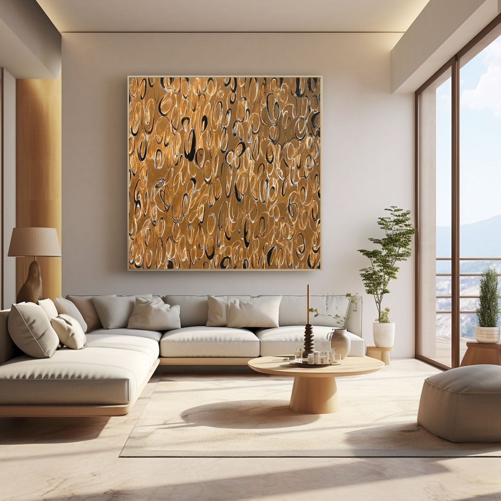 Wabi Sabi Painting "Golden Echo” - nukeart