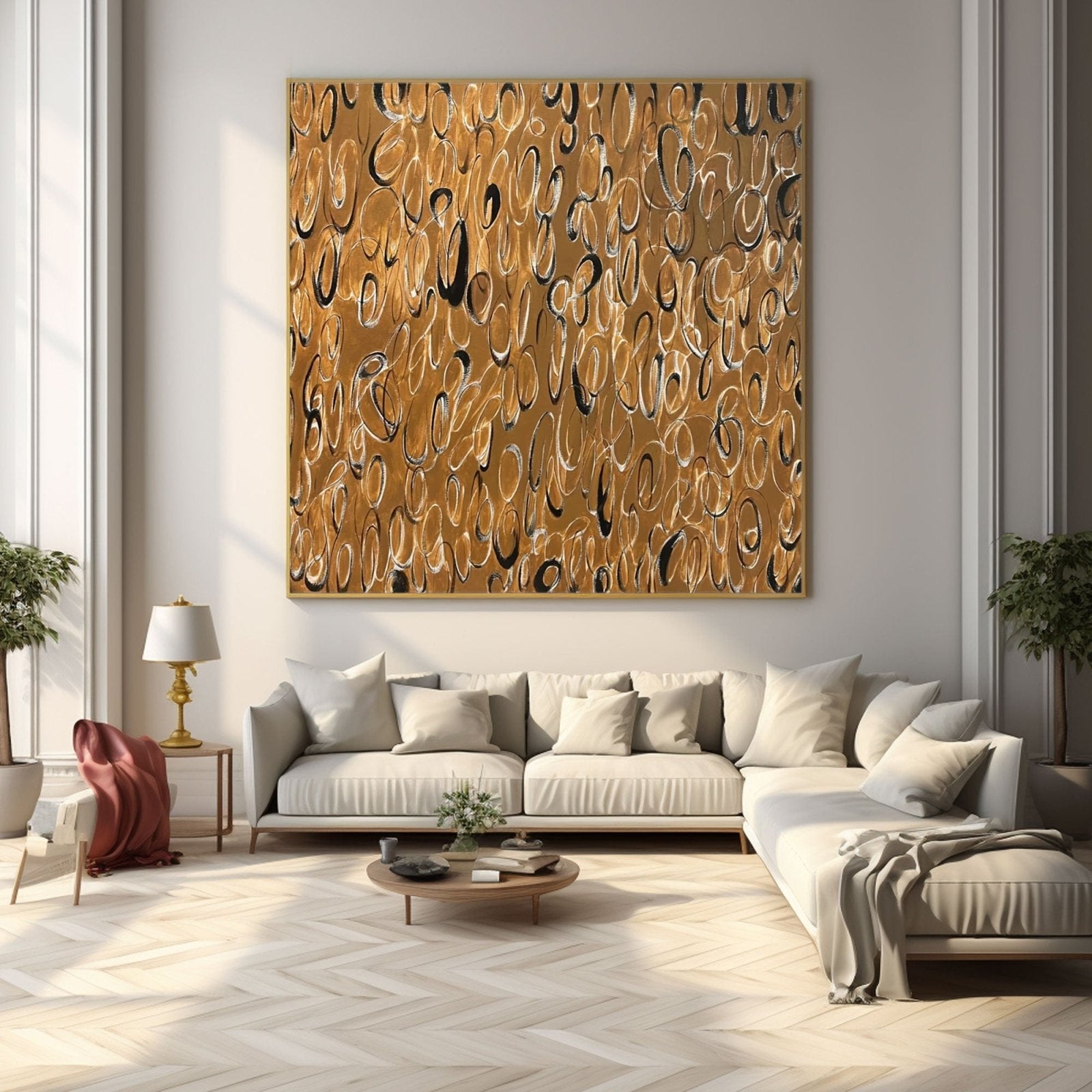Wabi Sabi Painting "Golden Echo” - nukeart