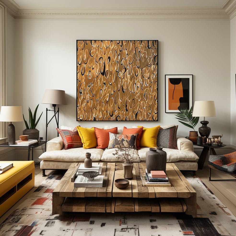 Wabi Sabi Painting "Golden Echo” - nukeart