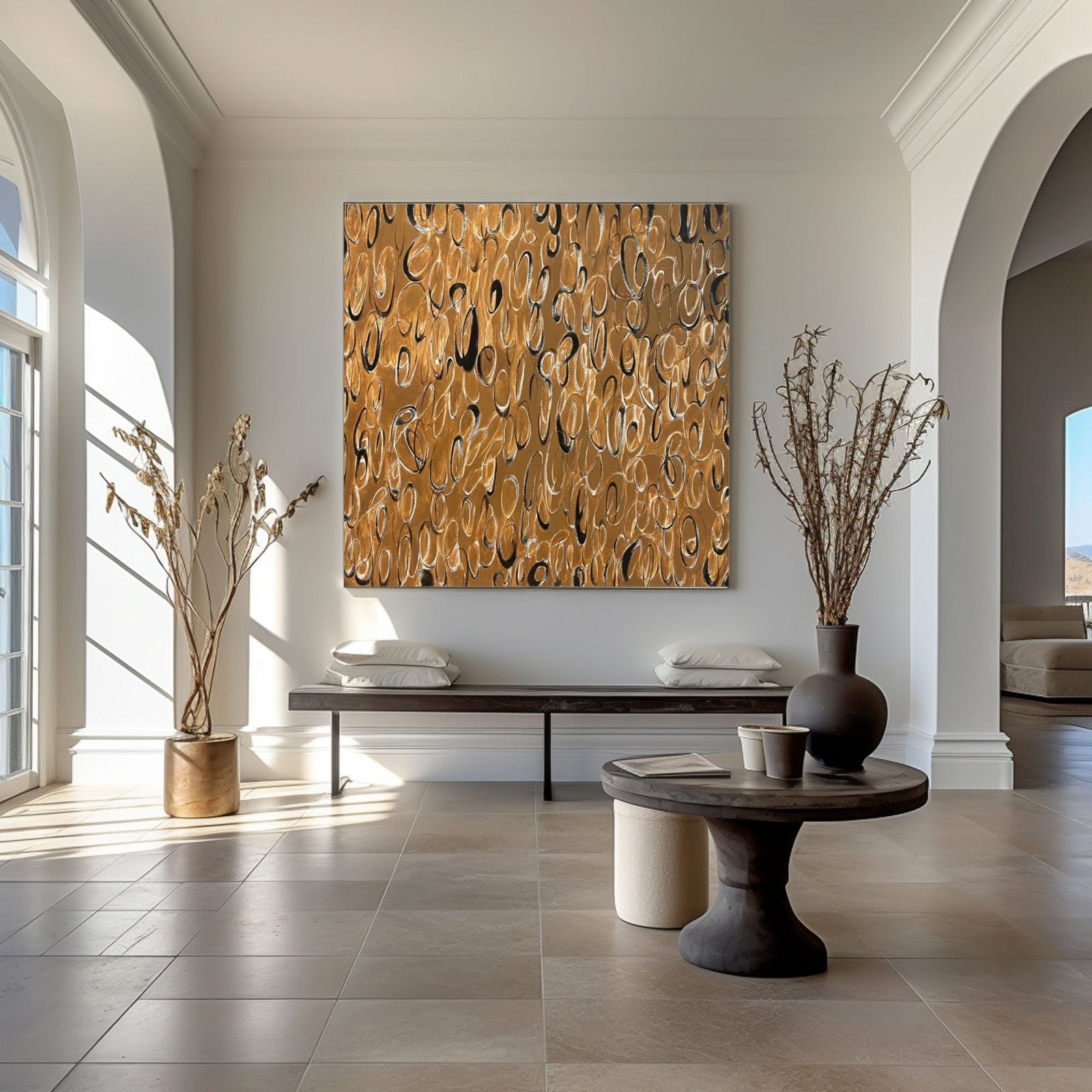 Wabi Sabi Painting "Golden Echo” - nukeart