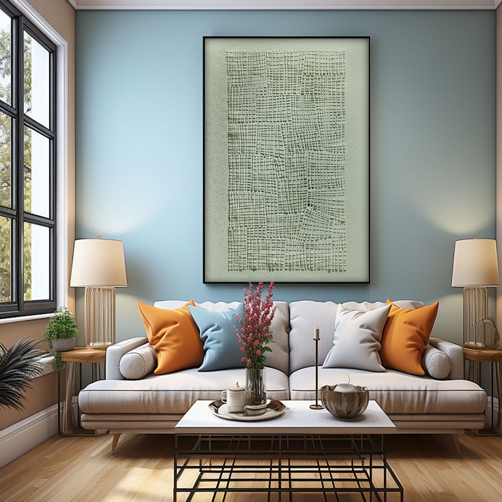 Wabi Sabi Painting "Green Mist“ - nukeart